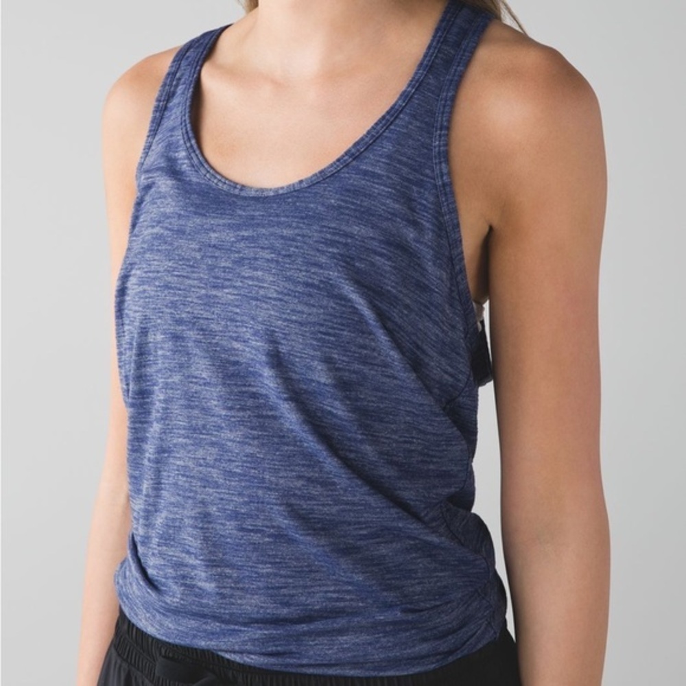 Lululemon Heathered Hero Blue Salute the Sun Tank Top